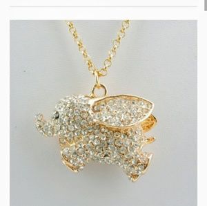 Fashion crystal elephant necklace